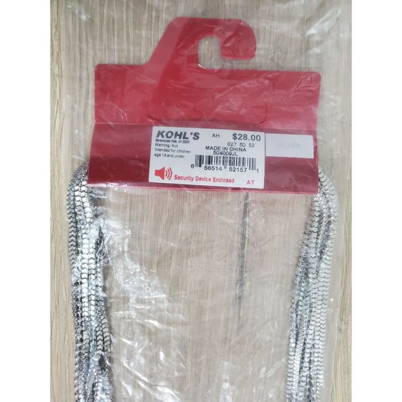 Kohls Jennifer Lopez Shimmer Mixed Layered Multirow Silver Chain Necklaces NWT - Picture 5 of 6